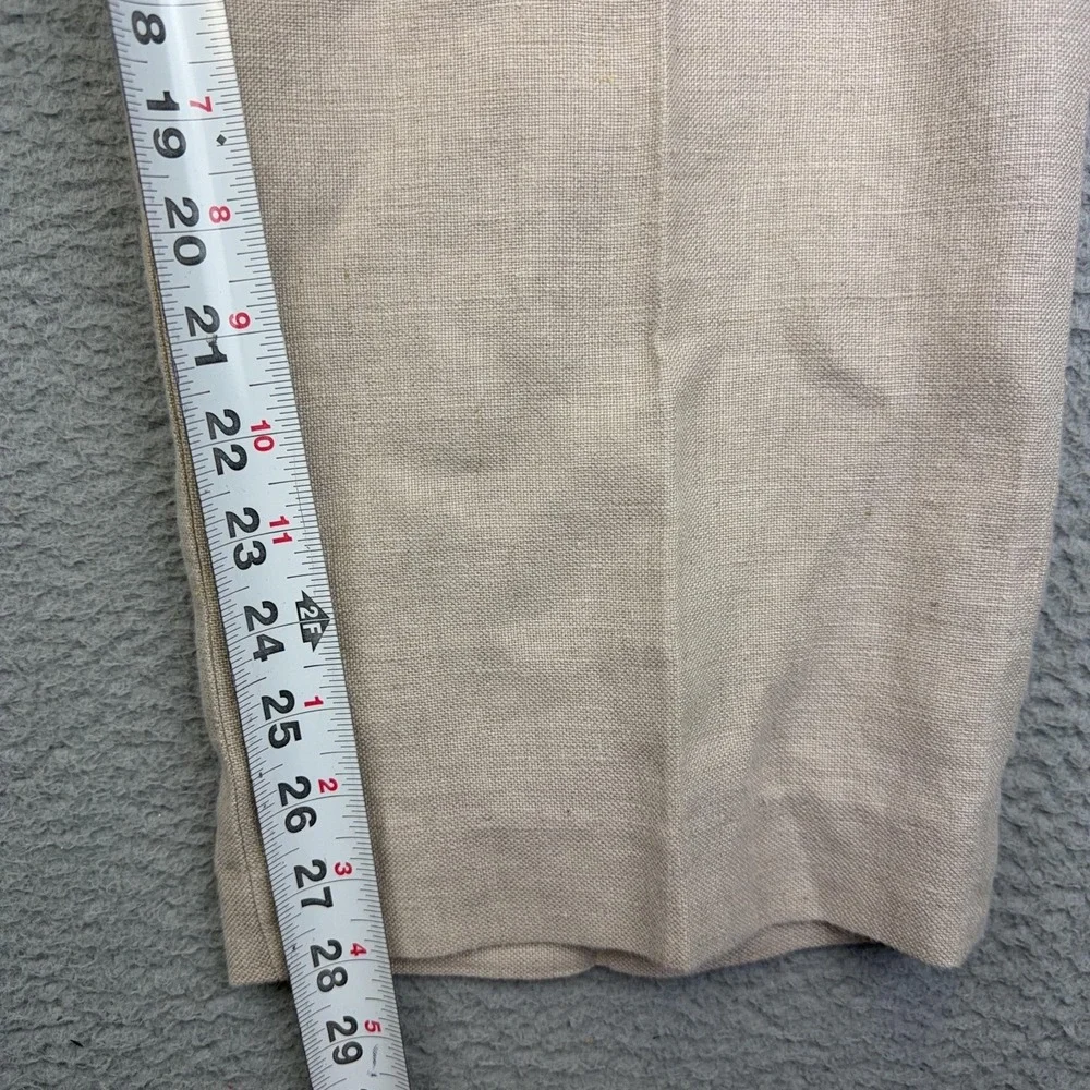Orvis Pants Mens 36x28 Beige 100% Linen Pleated Dress Trousers Classic Fit
